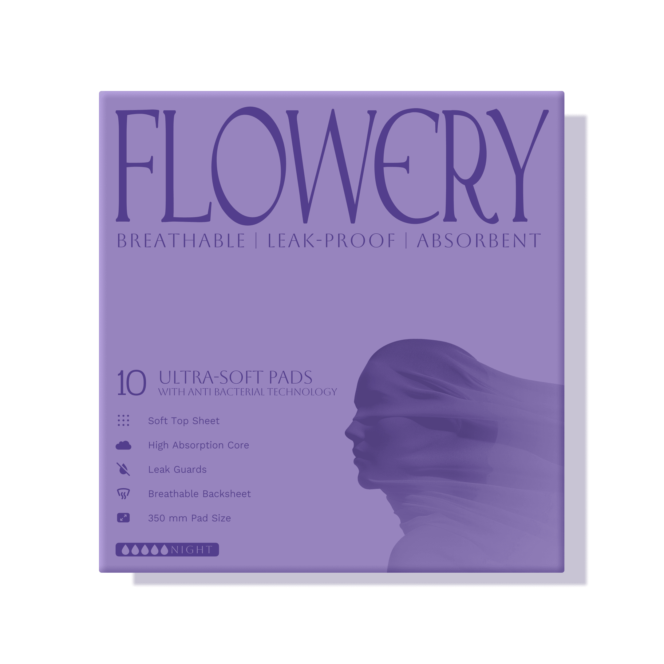 Flowery Sanitary Pad Night - Main view