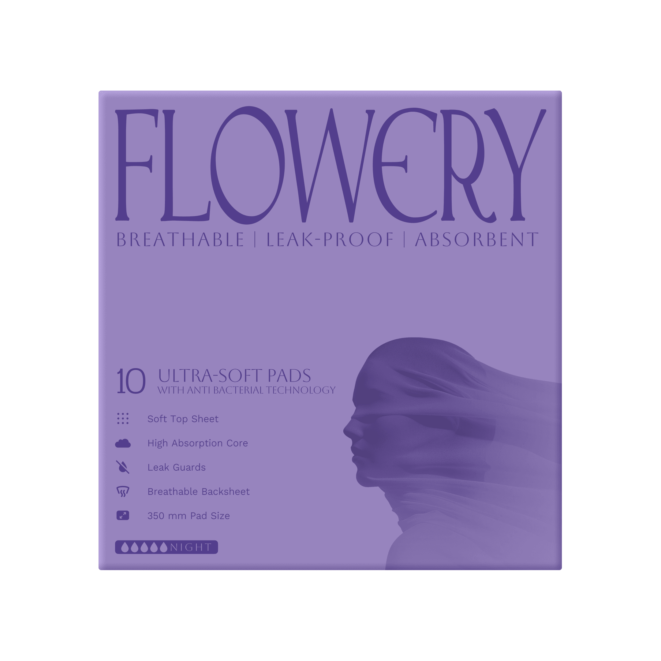 Flowery Sanitary Pad Night - Hover view